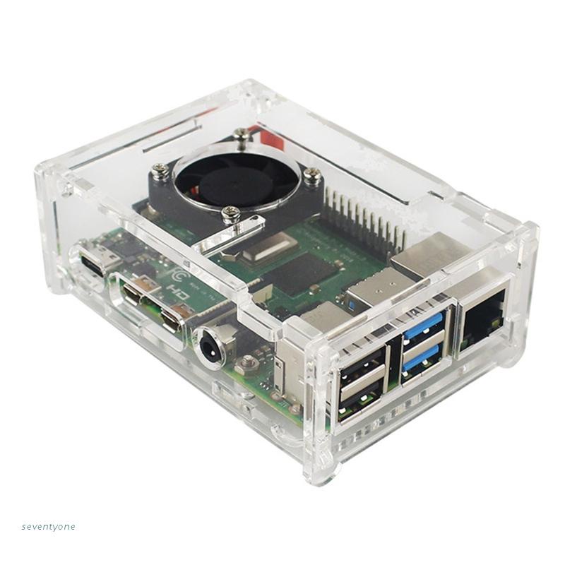 Vỏ bảo vệ bo mạch chủ Raspberry Pi 4 kèm quạt tản nhiệt không gây ồn