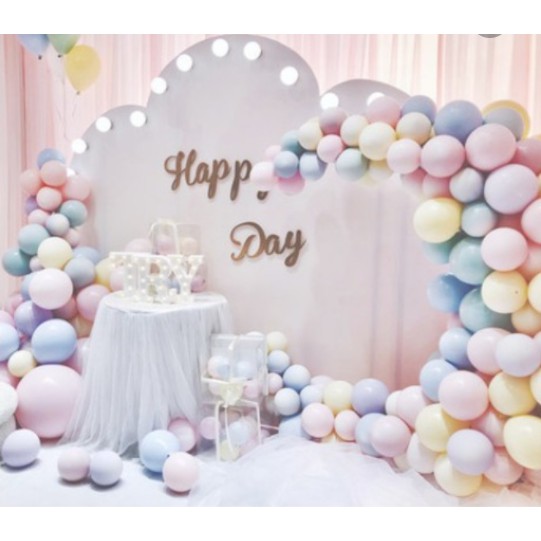 Bong bóng Macaron Pastel size 15cm bịch 25 cái bóng trang trí sinh nhật Phụ kiện trang trí sinh nhật happy birthday