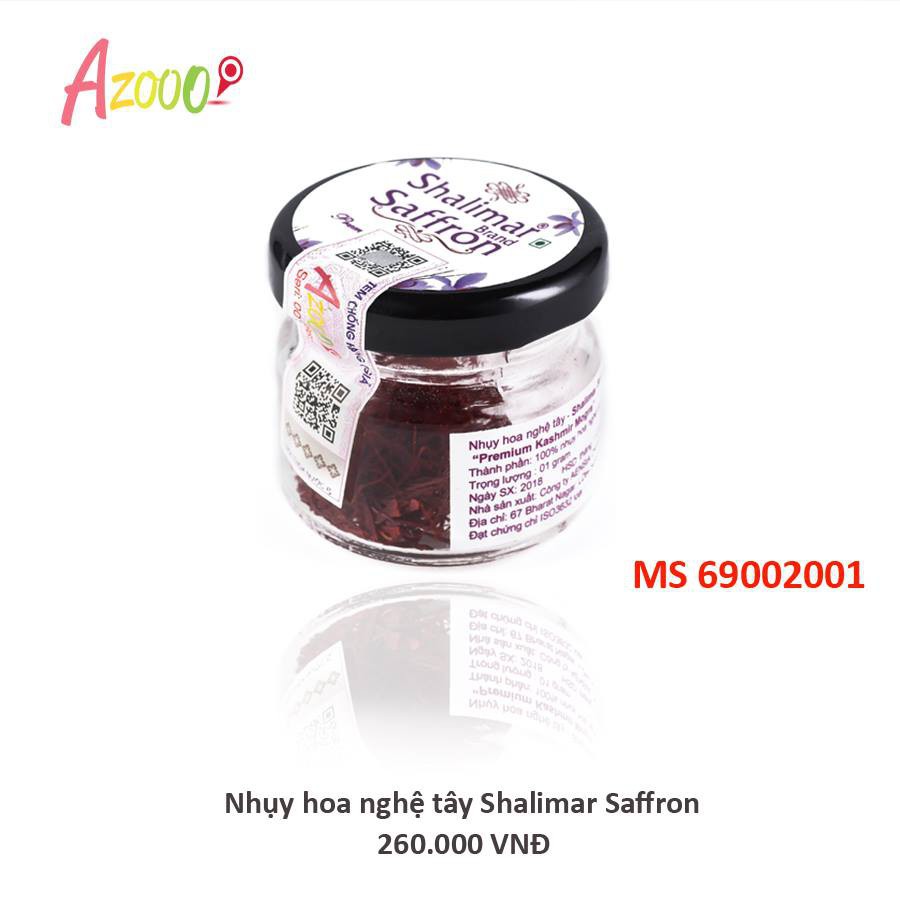 Azooo. Nhụy hoa nghệ tây chính hãng - Shalimar Saffron Ấn Độ