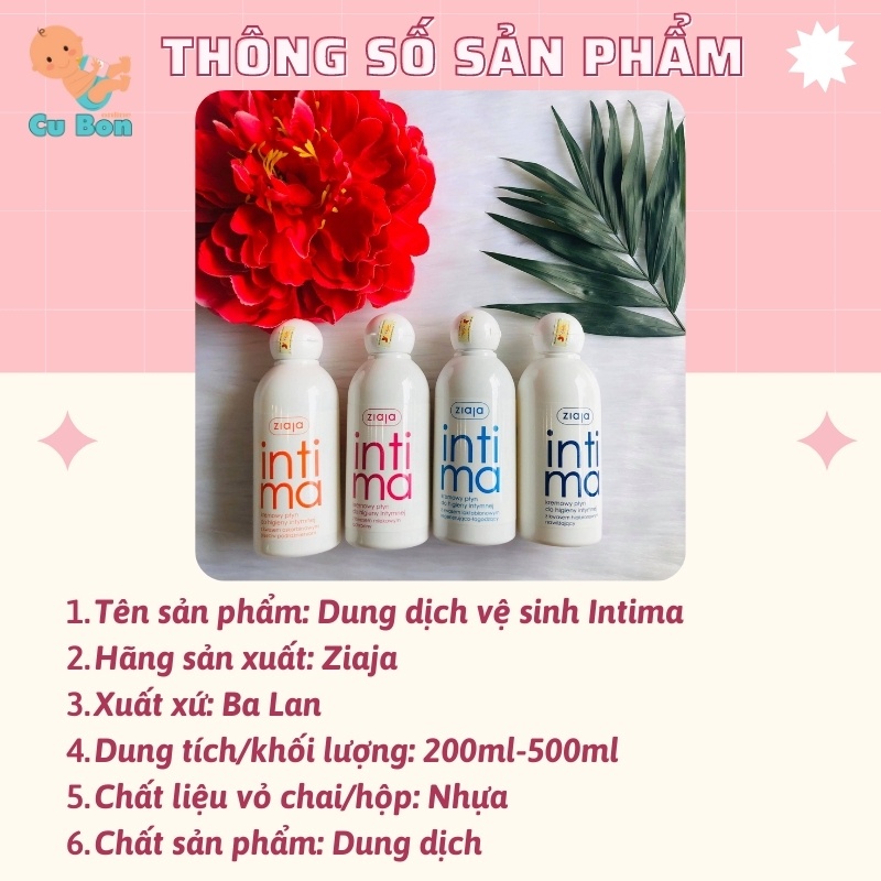 INTIMA Dung dịch vệ sinh intima Ziaja 200ml và 500ml nội địa Ba Lan hàng Bay air đủ Loại