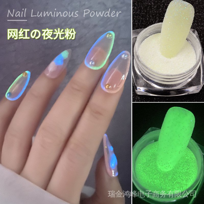 Có Sẵn Bán Sỉ Móng Tay Dạ Quang 3 Màu Kim Tuyến Siêu Sáng