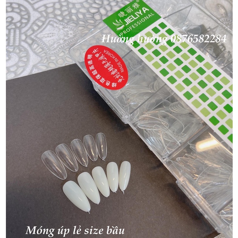 Móng úp lẻ size form vuông dài, nhọn, thang, bầu đục, trong đủ mẫu móng tay nail hottrend