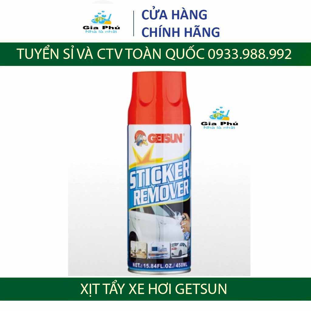 Xịt vệ sinh xe hơi 450ml GETSUN tẩy keo, băng dính, nhựa đương, sơn