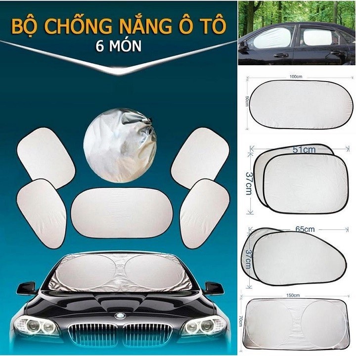 Set 6 Món Che Nắng Xe Hơi Otô Xếp Gọn