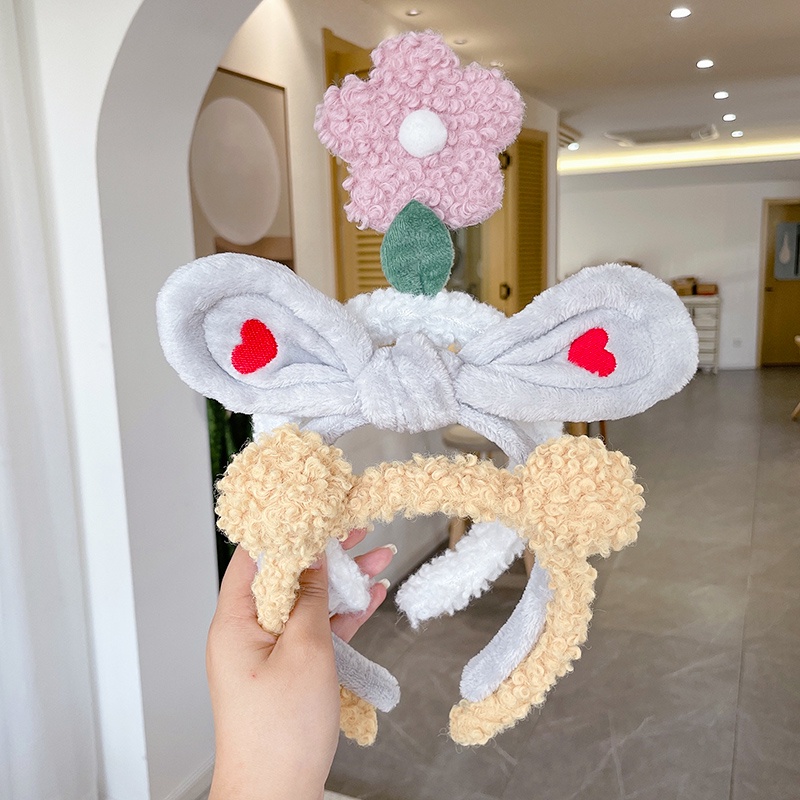 Đồ cài tóc bằng vải bông họa tiết hoạt hình dễ thương phong cách Hàn Quốc