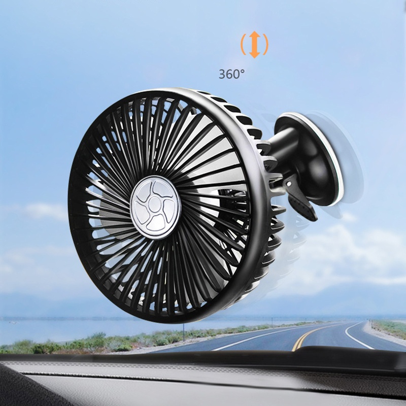 Quạt Làm Mát USB Xoay 360 Độ Để Xe Hơi Tiện Dụng° Quạt USB Có Giác Hút Gắn Lưng Ghế Xe Hơi Tiện Dụng