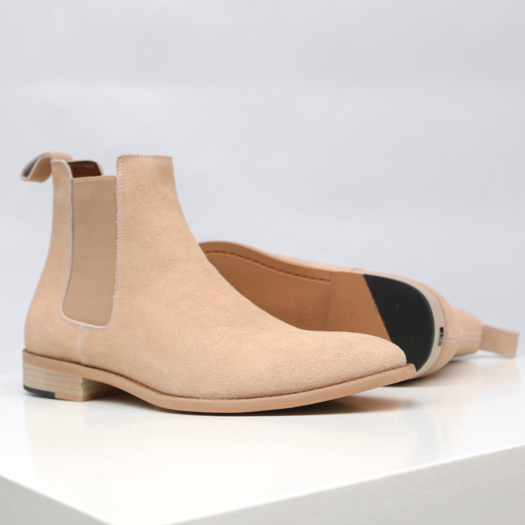 Giày Boots thời trang nam phong cách Chelsea Boots chất liệu màu tan da lộn | BigBuy360 - bigbuy360.vn