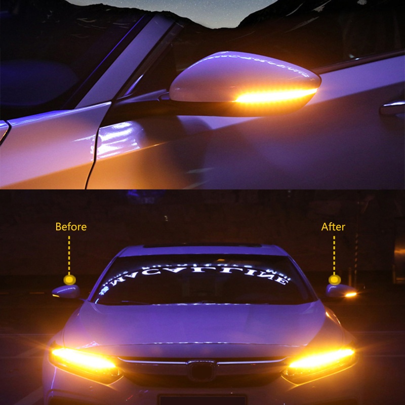 2 Dây Đèn LED Tín Hiệu Xi Nhan Cho Gương Chiếu Hậu Xe Hơi