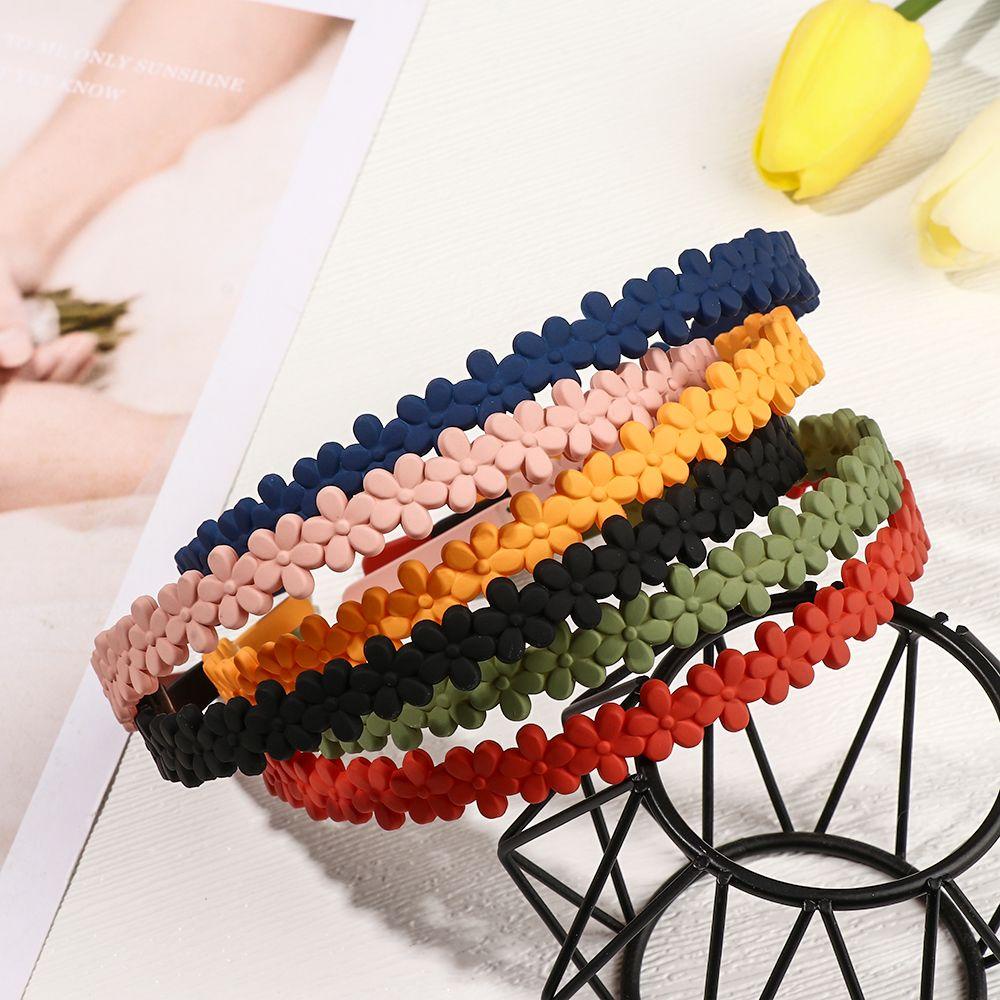 SUMU Toàn Bộ Băng Đô Cài Tóc Màu Trơn Họa Tiết Hoa Xinh Xắn