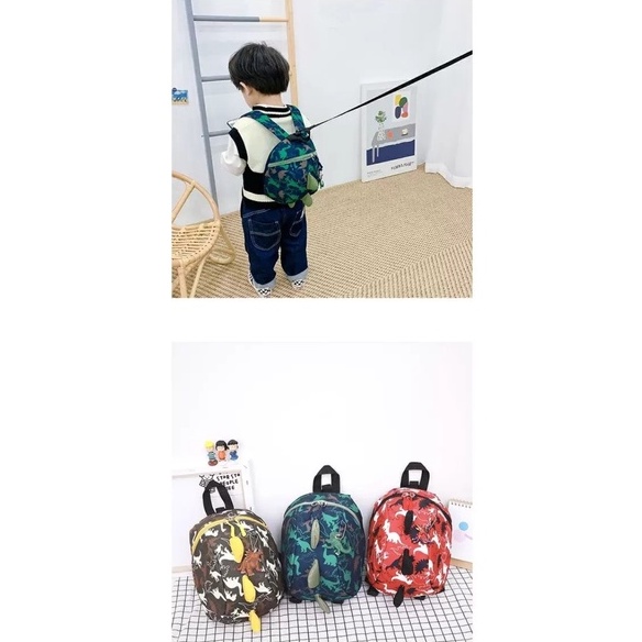 Balo Khủng Long Có Dây Chống Lạc Cho Bé Siêu CooL