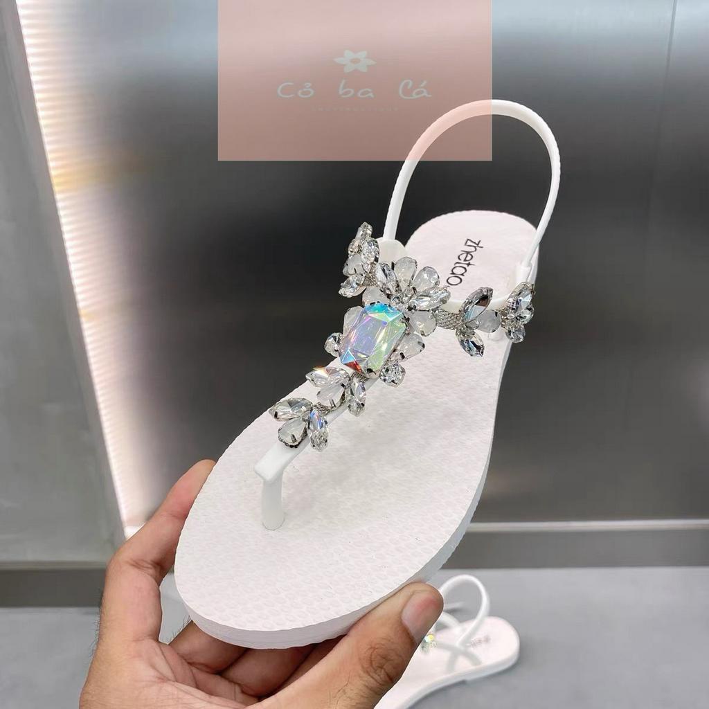 SANDAL NỮ COBALA SHOES - GIÀY ĐẾ BẰNG QUAI KẸP ĐÍNH ĐA PHALE PHONG CÁCH THỜI TRANG HIỆN ĐẠI S23052300