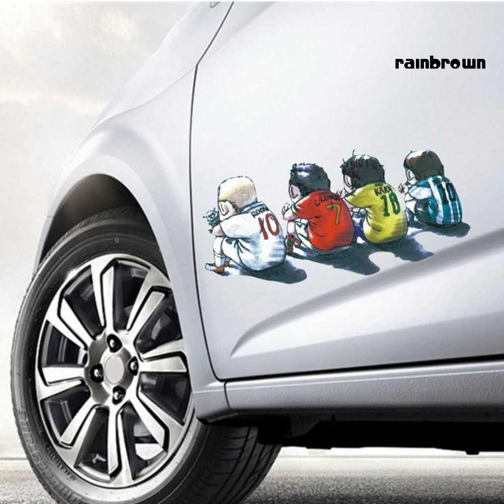 Miếng dán trang trí cửa kính xe hơi họa tiết vận động viên hoạt hình dễ thương chống thấm nước