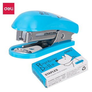 Bấm kim mini Deli 0253 - kèm 1 hộp ghim