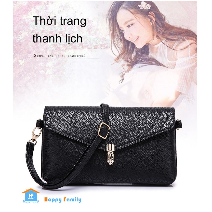 [Mã FSS22Feb hoàn 20% tối đa 20K xu cho đơn bất kỳ] Túi đeo chéo nữ hai quai 2 in 1 khóa gài thẳng