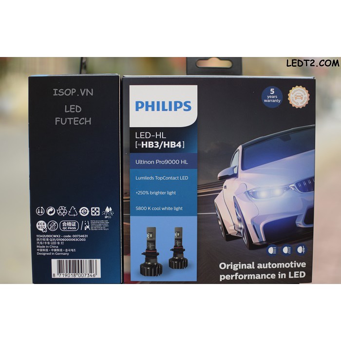 [Mã LIFEAU5SALE giảm 20k đơn 50k] [LEDT2 ISOP] Đèn pha LED Philips Ultinon Pro9000 [Số lượng: 1 cái] [Bảo hành 3 năm]