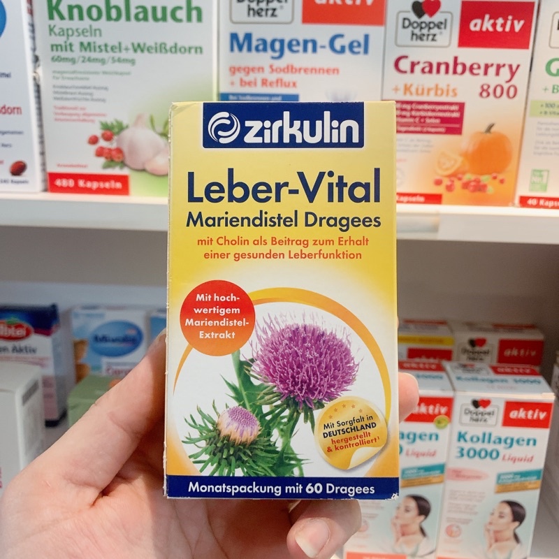Viên uống thải độc gan,Tăng cường chức năng gan BỔ GAN ZIRKULIN LEBER VITAL  - Hộp 60 Viên - Hàng nội địa Đức