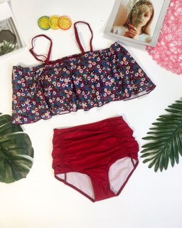 Bikini nhún bèo trễ vai( kèm hình thật)