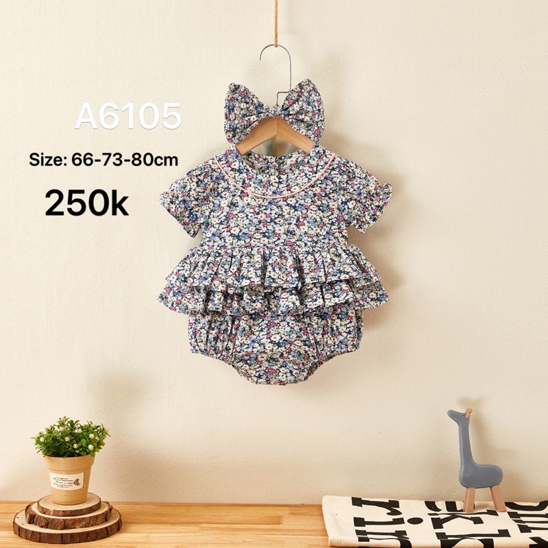 Suit body bé gái hoa nhí