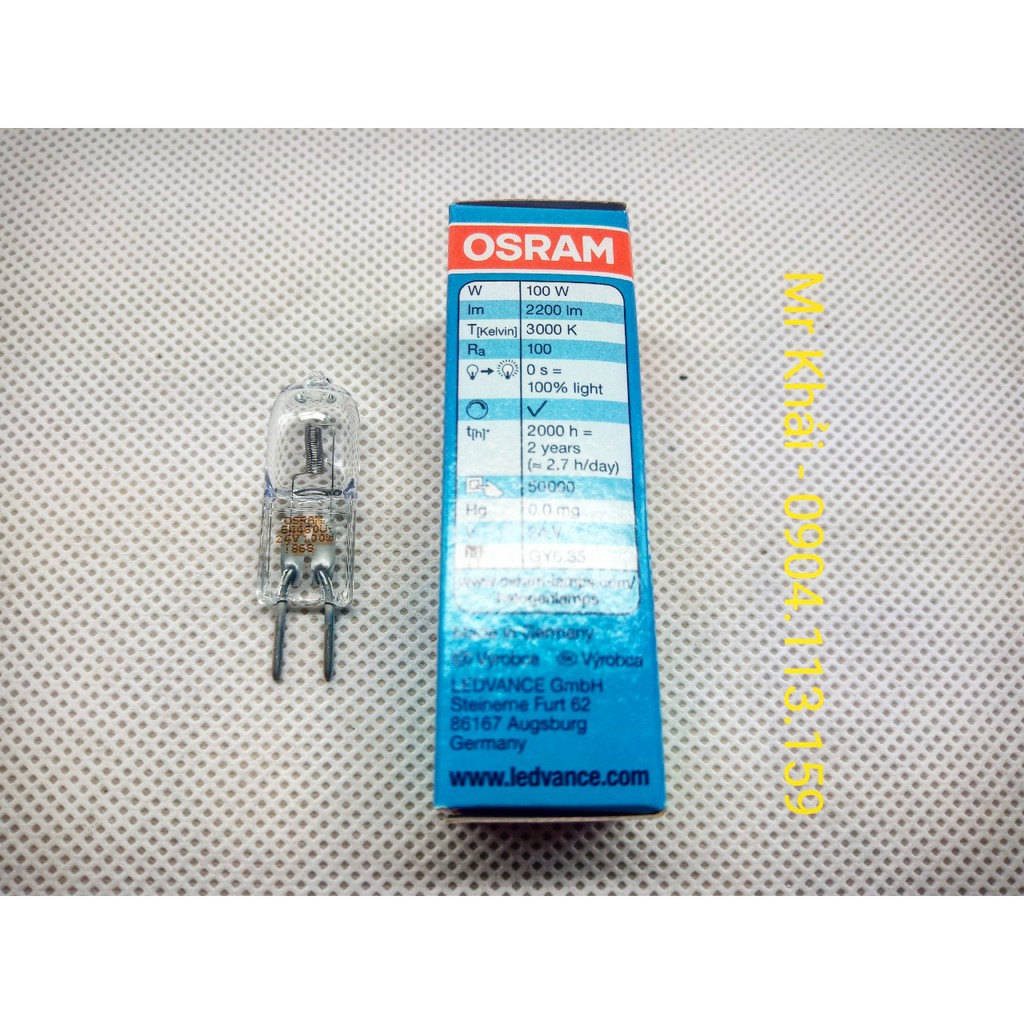 (SALE) Bóng halogen 24V 100W Osram 64460U GY6.35