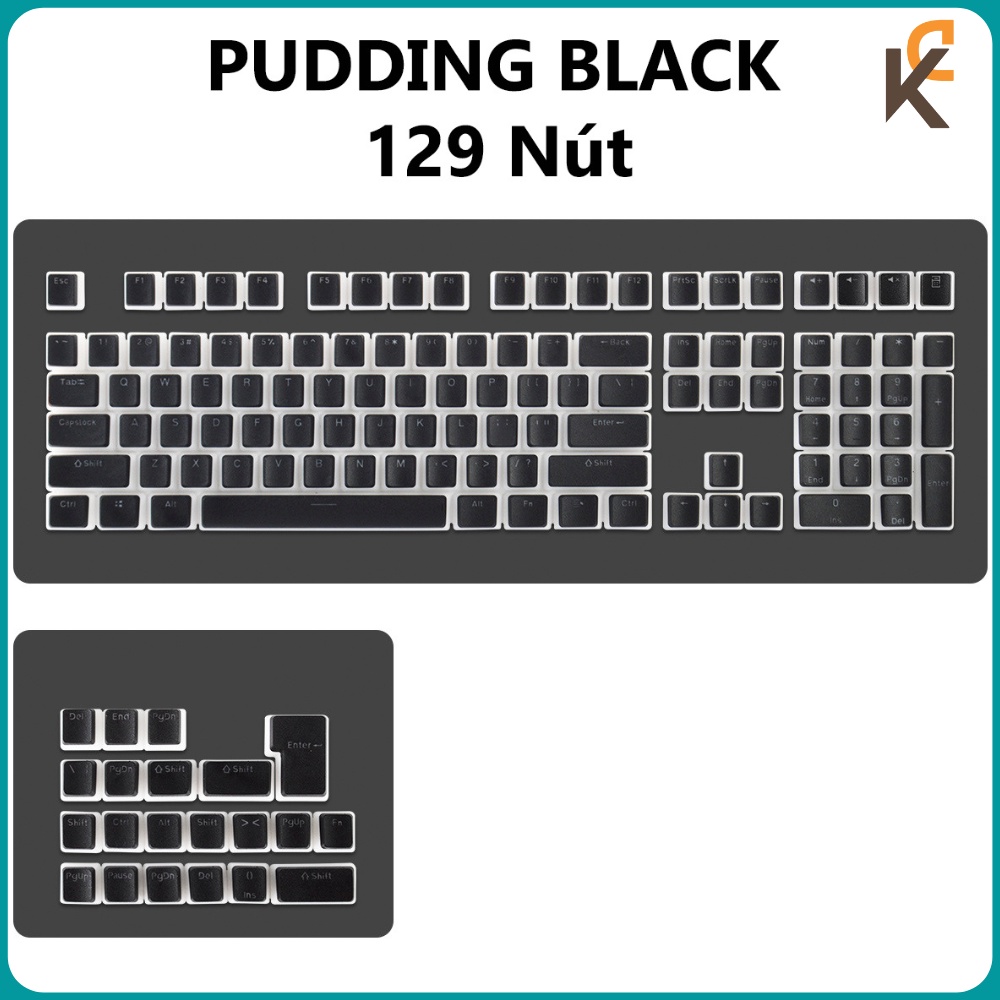 Keycap Pudding PBT OEM Profile 129 nút - Xuyên Led Dành Cho Bàn Phím Cơ