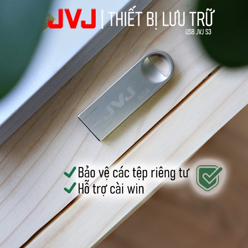 USB 32Gb JVJ S3 siêu nhỏ vỏ kim loại -  tốc độ 25MB/s Vỏ Kim Loại chống nước ổn định Bảo hành 5 năm chính hãng