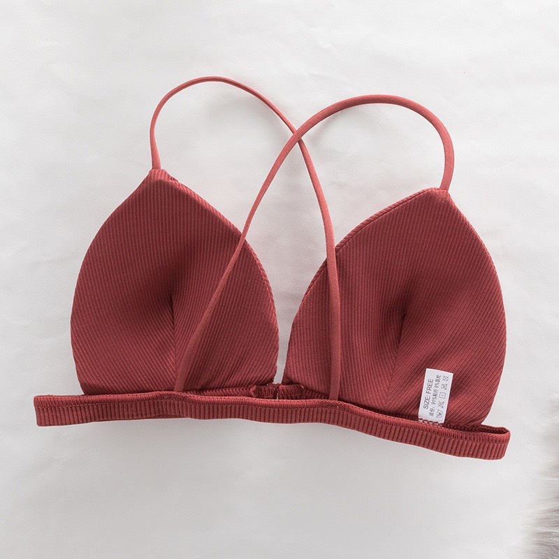 Áo Bra Cotton Cài Trước Gân Tăm Đệm Mỏng Thoải Mái Thoáng Mát 2 Dây OTIS - 715