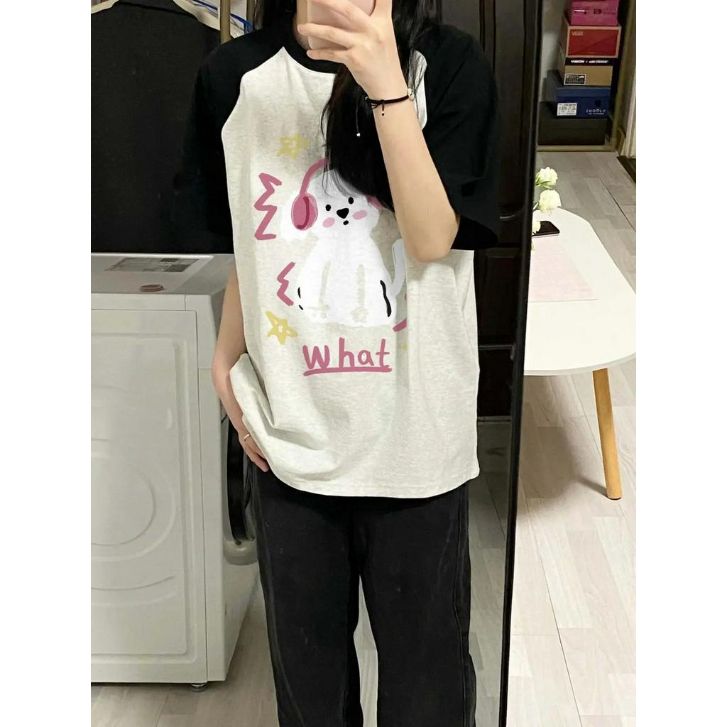 Áo Thun Cotton Nguyên Chất Tay Ngắn In Họa Tiết Thời Trang Cho Nữ 62071 62071