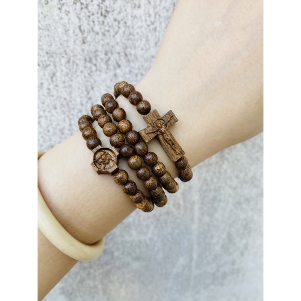 Chuỗi Hạt Trầm Tốc Vườn Mix Charm Thánh Giá và Chúa Giesu