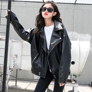 ÁO KHOÁC DA NỮ DÁNG BIKER FORM RỘNG ( ảnh thật cuối bài) .
