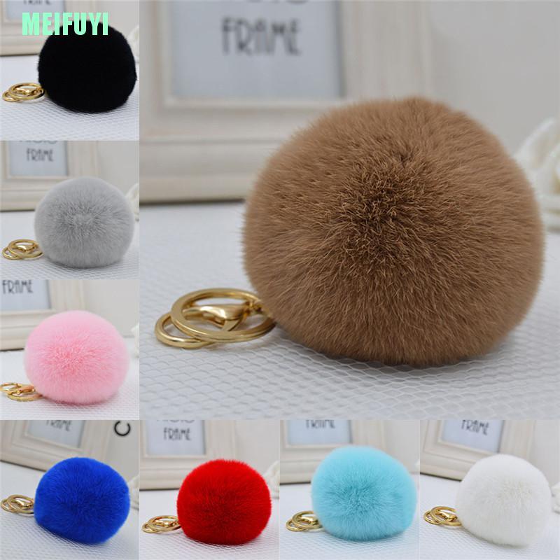 Móc khóa cục bông nhiều màu sắc đáng yêu