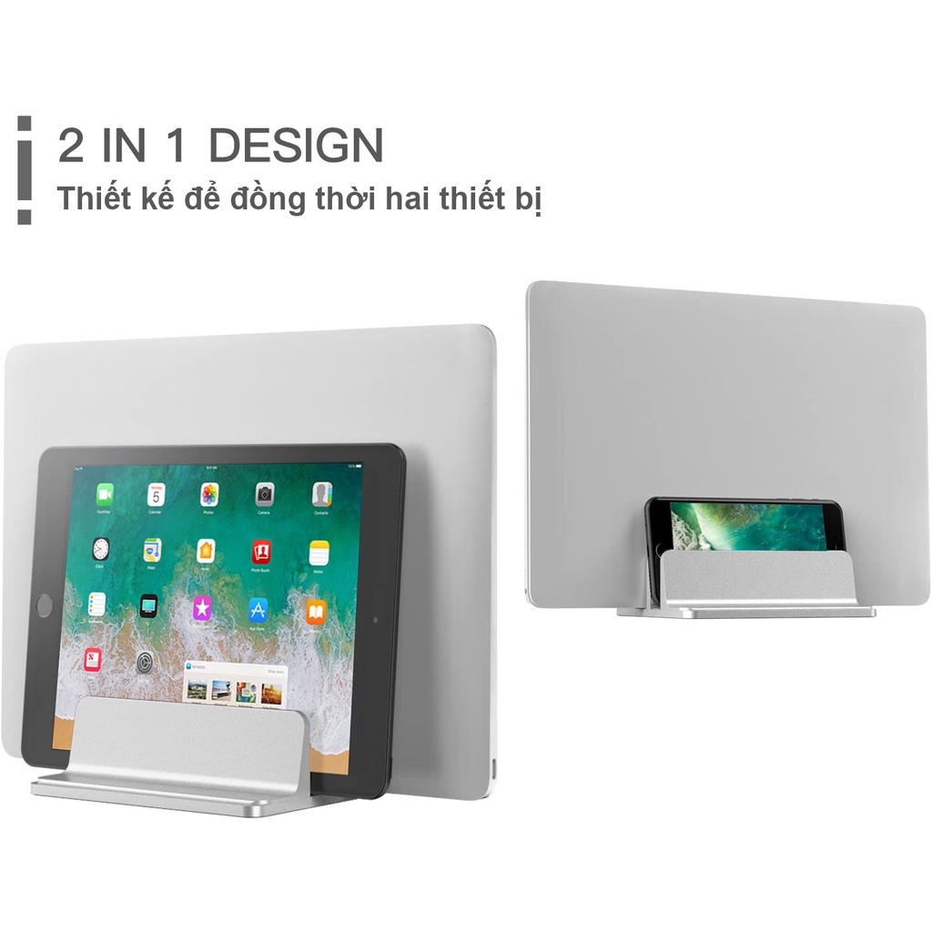 Giá Đỡ Laptop Máy Tính Bảng Điện Thoại Tamayoko 2 Trong 1 Hợp Kim Nhôm Chống Trơn Trượt, Trầy Xước