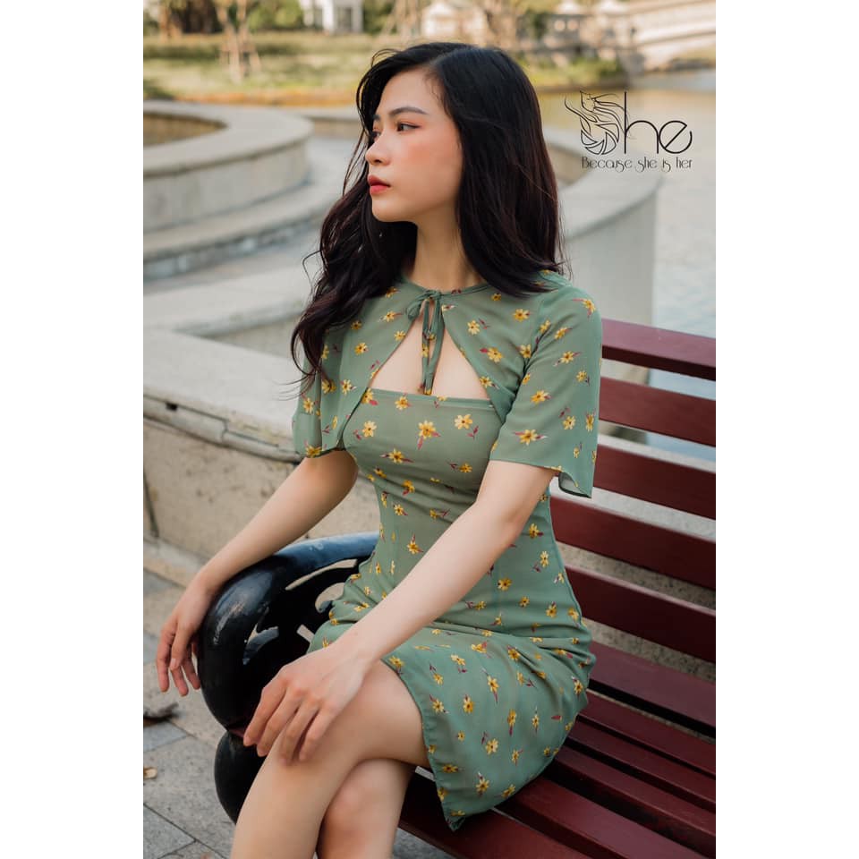 Hami Dress - Đầm cổ tàu tay ngắn |SDX107