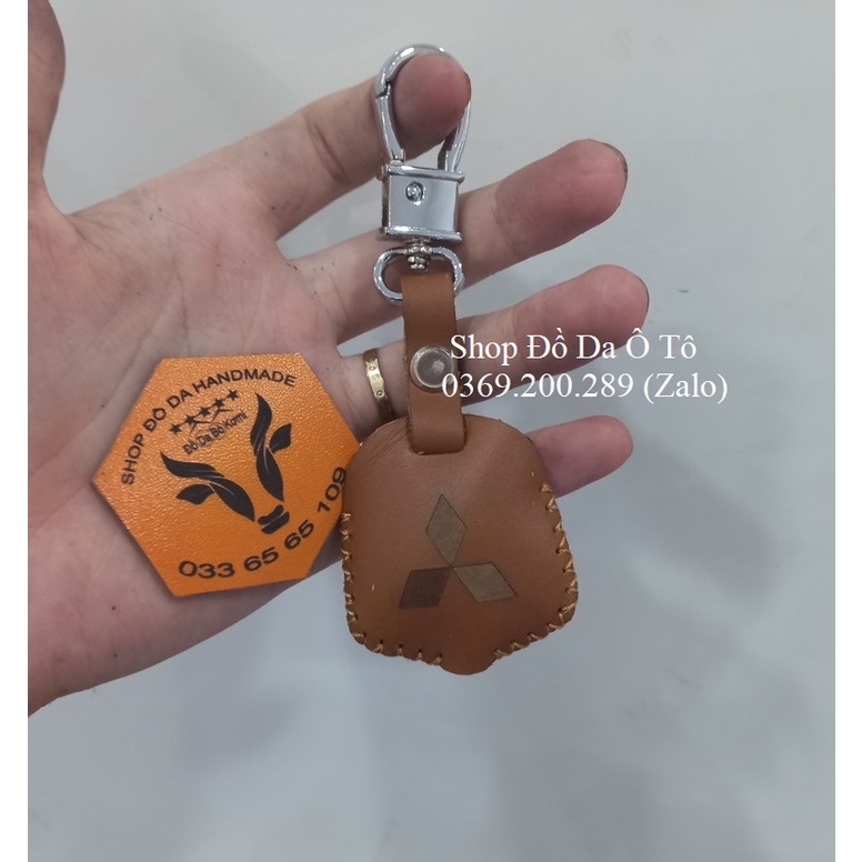 [UY TÍN] Bao da chìa khoá cơ Mitsubishi Grandis , Triton, Pajero Sport, Mirage, Outlander, Lancer da bò handmade