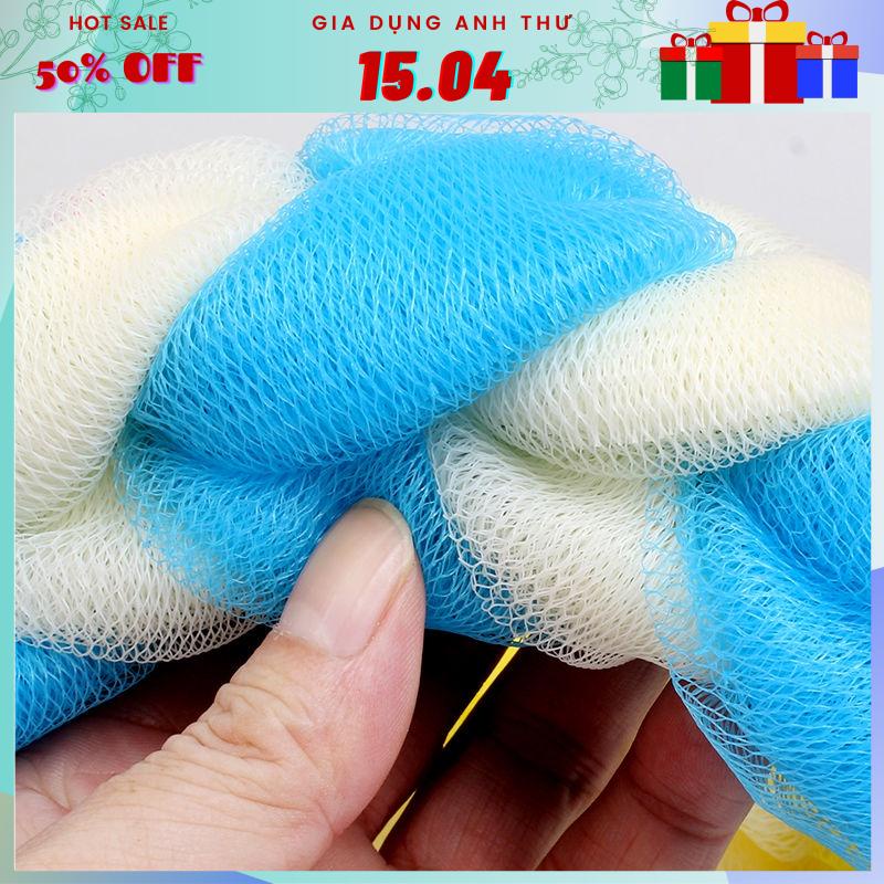 [Rẻ vô địch] Bông tắm vải lưới mềm mại cao cấp, bông tắm tạo bọt kéo dài nhiều màu giá rẻ (BTD01)