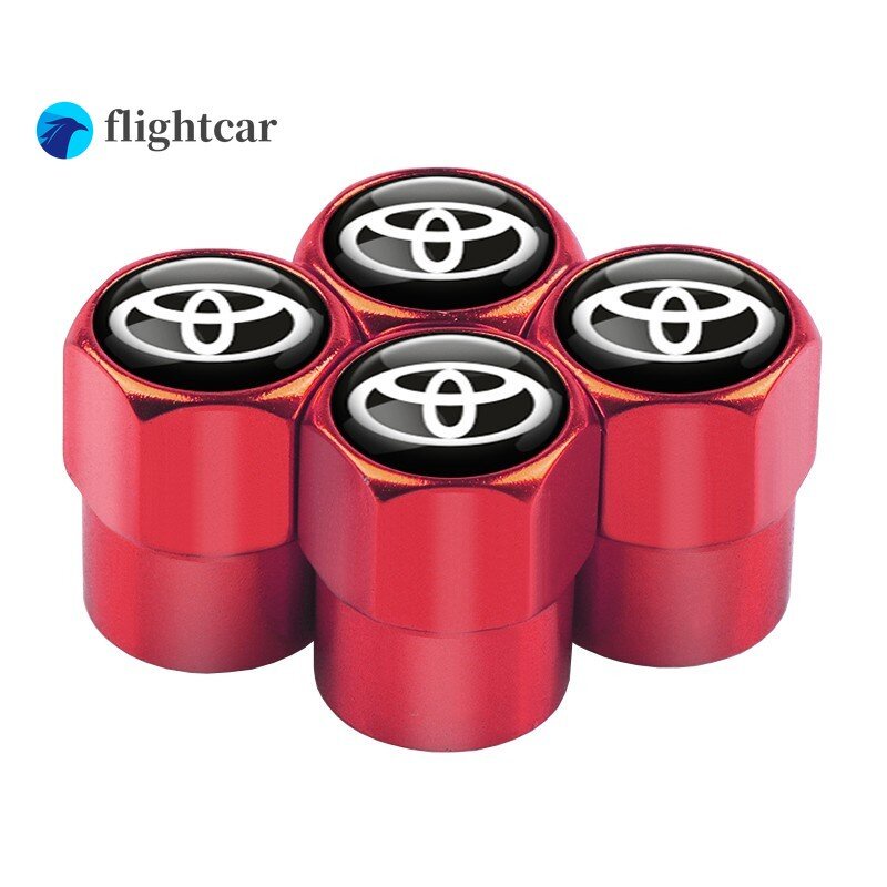 TOYOTA Set 4 Nắp Van Bánh Xe Hơi Bằng Nhôm Chuyên Dụng Cao Cấp