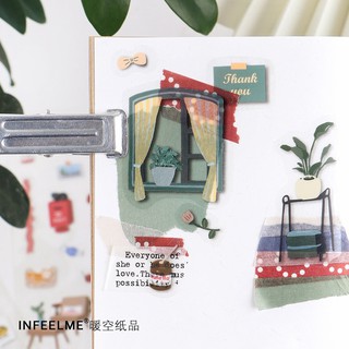 Set 2 tấm sticker đồ vật xinh xắn (Hàng có sẵn)