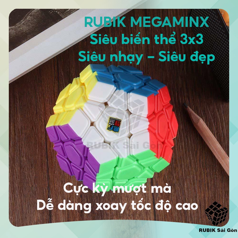 Rubik Biến Thể 12 mặt Megaminx 3x3 - Rubic Ma Thuật Biến Dạng - Ru Bíc MoYu Meilong - Rubick Stickerless Đẹp