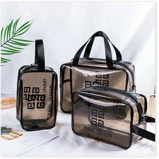 Combo 3 túi trong suốt đựng mỹ phẩm, đồ cá nhân đi du lịch, công tác