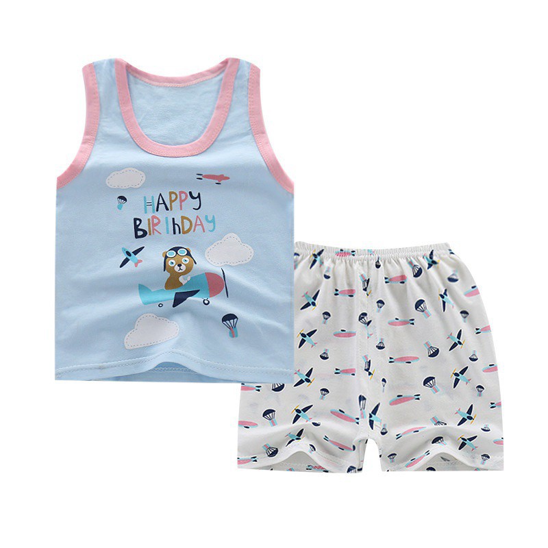 Set quần áo họa tiết hoạt thời trang cho bé trai dễ thương
