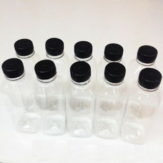 Chai nhựa vuông nắp đen 350ml