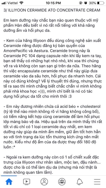 Kem dưỡng ẩm Illiyoon Ceramide Ato Concentrate cream kem dưỡng đa năng