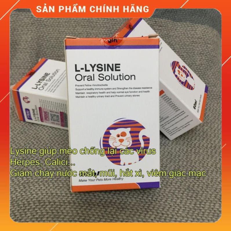 COMBO Lysine, Taurine uống và Nhỏ mắt mũi cho mèo (trị calici, herpes viruss)viêm loét giác mạc, xổ mũi