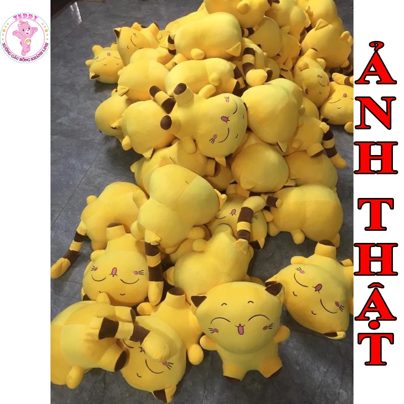 Gấu Bông Mèo Vàng Thần Tài Size 40Cm Đáng Yêu Cute Chất Liệu Vải Bông Cao Cấp Xuất Dư Siêu Thị