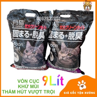 Cát mèo MOON CAT nhật đen  8L 9L CHÍNH HÃNG ⚡CHỈ 1 NGÀY⚡ cafe chanh táo, khử mùi vón tốt - PET&JOI