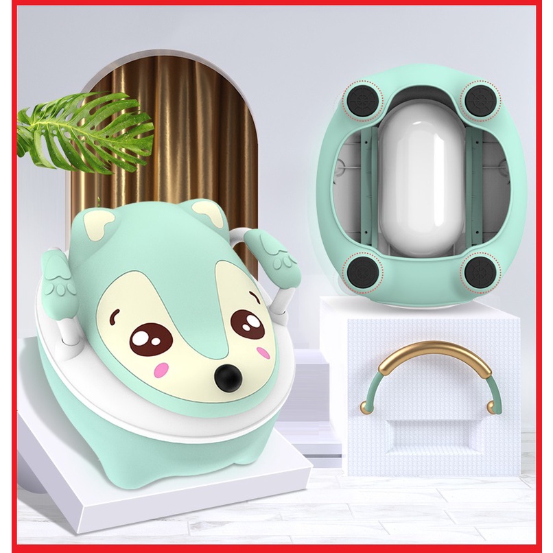 🍁 Bô cho bé đi vệ sinh, bô xe có nhạc CÓ BÁNH XE
