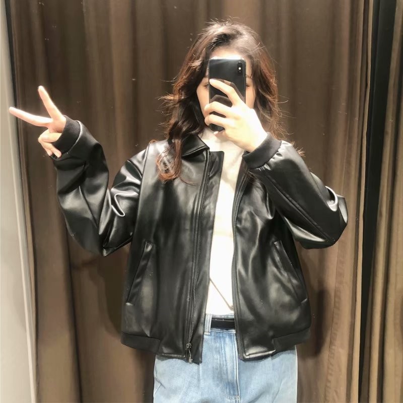 ÁO KHOÁC BLAZER DA CỔ BẺ NỮ MÀU ĐEN - 4432/710