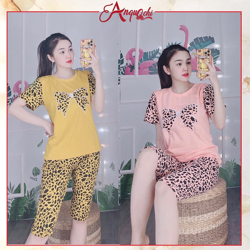 Đồ Bộ Nữ Mặc Nhà Anquachi Đẹp Thun Cotton Nữ Mặc Ngủ Ở Nhà Dễ Thương Quần Lửng Cute A052