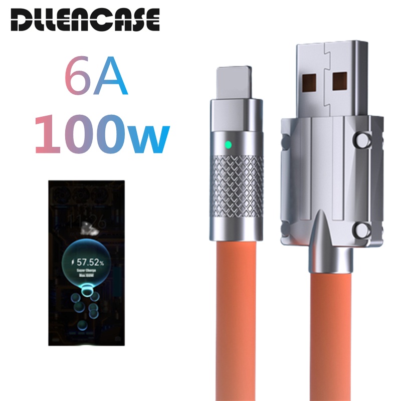 Dllencase Dây Cáp Sạc Nhanh 100W 6A Hợp Kim Kẽm A400 Cho Huawei P40 P30 Pro OPPO Xiaomi Redmi Pro