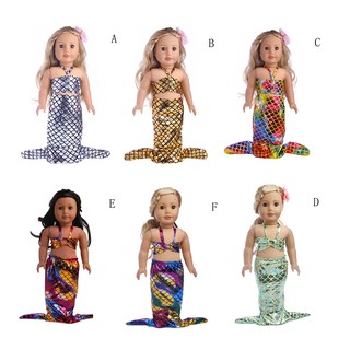 SUN22❤ Handmake Glittering Mermaid Set 18”American Girl Doll Dress Clothes
