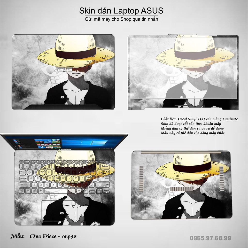 Skin dán Laptop Asus in hình One Piece nhiều mẫu 22